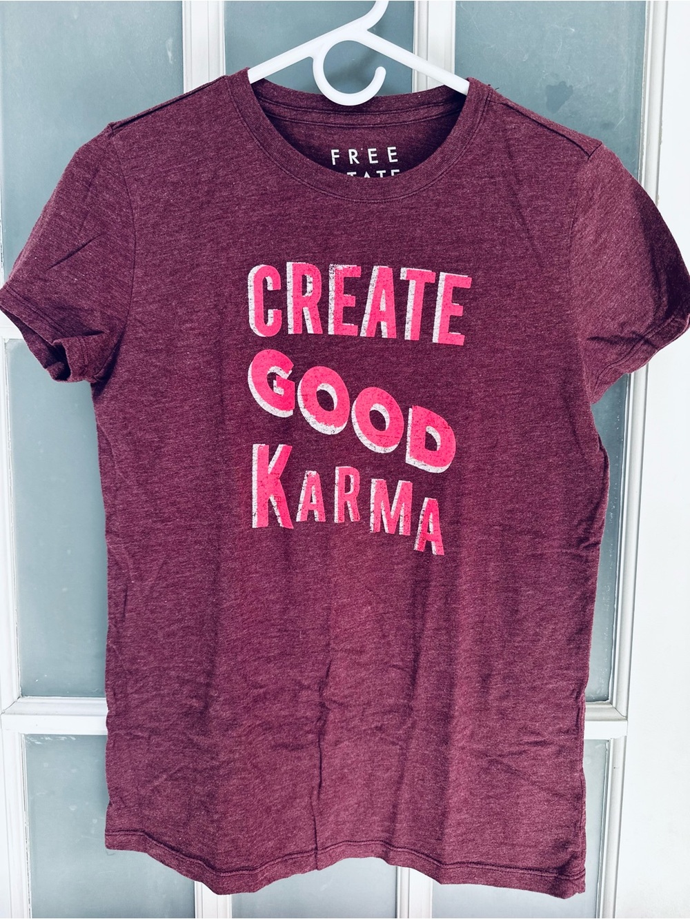 Free State Maroon Graphic Tee with Pink Lettering